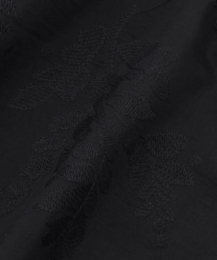 UNFILO L 【ウエストゴム】ボタニカル エンブロイダリー パンツ ブラック