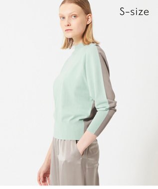 BEIGE， 【S-size】PIERIS / ドルマンスリーブニット Sage×Slate