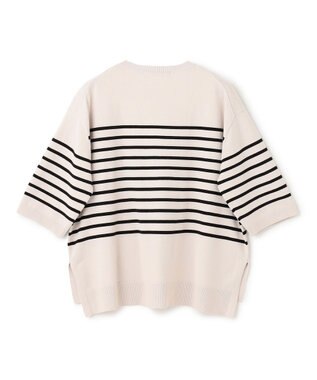 UNFILO L マイビューティニット ハーフスリーブ グレージュ×ブラック