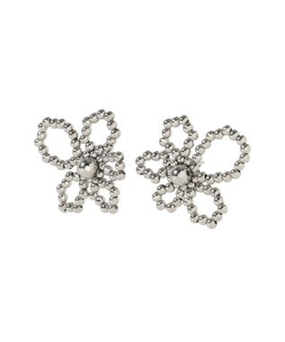 YECCA VECCA メタルビーズフラワーピアス Silver