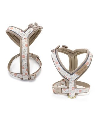 PET PARADISE  反射 花柄 アクティブハーネス 【３Ｓ】 小型犬 茶系