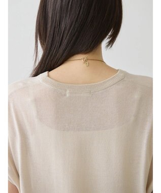 AMERICAN HOLIC 接触冷感フレンチスリーブニットプルオーバー Gray Beige