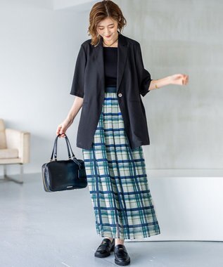 23区 【洗える】シャイニーシアー ニット キャミソール ブラック系