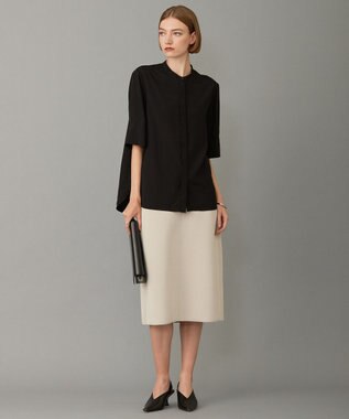 ICB L 【接触冷感・UVケア・洗える】 レーヨンコンパクトローン ボウタイシャツ ブラック系