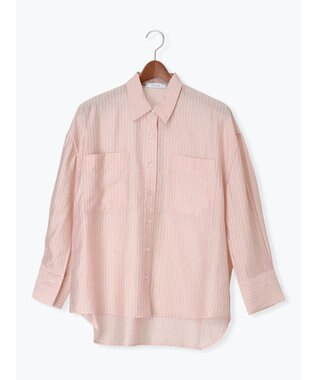 Te chichi シアーストライプシャツ ピンク