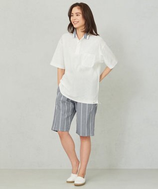 JOSEPH ABBOUD MOUNTAIN 【SPACE／UNISEX】オーガニックコットンスラブプレーティング天竺 ポロシャツ ホワイト系