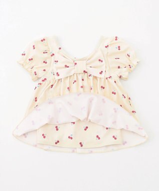 ANY KIDS 総柄 セパレート水着 エクリュ×ピンク（サクランボ）