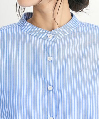 CRAFT STANDARD BOUTIQUE バックフリルシャツ Stripe Blue