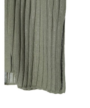 Green Parks 推しニット　リブ編みミドル丈カーディガン Khaki