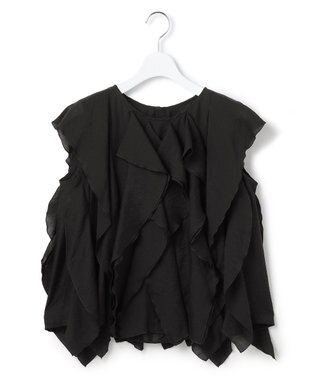 23区 【GOLD LABEL】シアーシルク ブラウス ブラック系