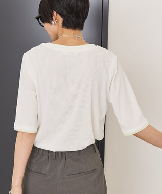 AMERICAN HOLIC シアーリブ配色プルオーバー Off White