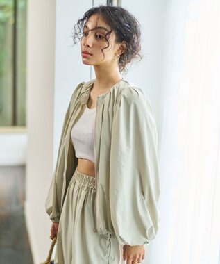 #Newans 【UVカット/撥水/接触冷感】ギャザーブラウス ラッシュガード オフ