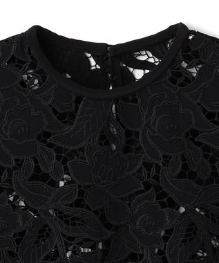 BEIGE， CITRINE / エンブロイダリーレースノースリーブブブラウス Black