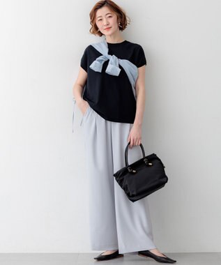 23区 【WEB&一部店舗限定】ストレッチジョーゼット ワイドパンツ スカイブルー系