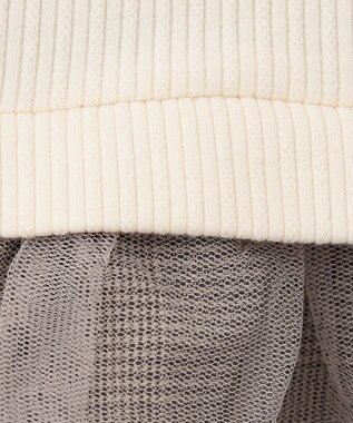 ANY KIDS パール付きペプラムトレーナー エクリュ