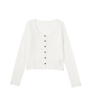 earth music&ecology シアーリブカーディガン Ecru