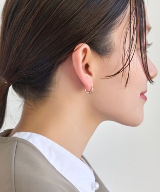 Phoebe 【金属アレルギー対応】シンプルフープスナップイヤリング　シャンパンゴールド シャンパンゴールド