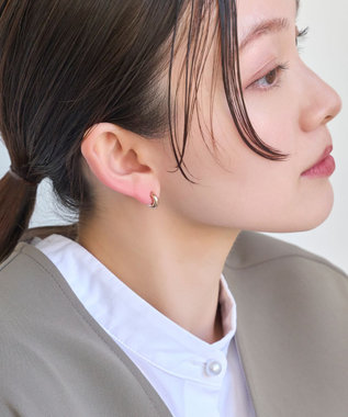 Phoebe 【金属アレルギー対応】シンプルフープスナップイヤリング　シャンパンゴールド シャンパンゴールド