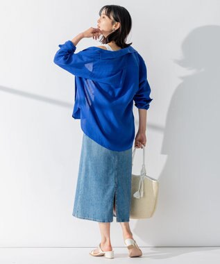 23区 S 【CLASSY. 9月号掲載/WEB限定カラーあり】LIBECO ベーシック シャツ ブルー系