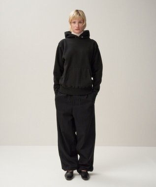 ATON GARMENT DYED URAKE | フーディ - UNISEX BLACK