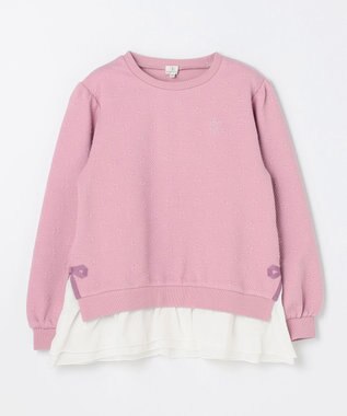 組曲 KIDS 【150-160㎝】フラワーキルト トレーナー ラベンダー