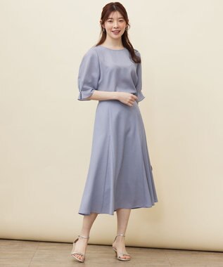 ANY SIS 【速乾・接触冷感】スムージーポリエステル フレアスカート ライトブルー