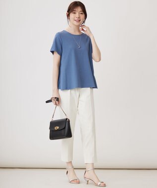 ANY SIS 【UVケア】サイドプリーツ カットソー ブルー