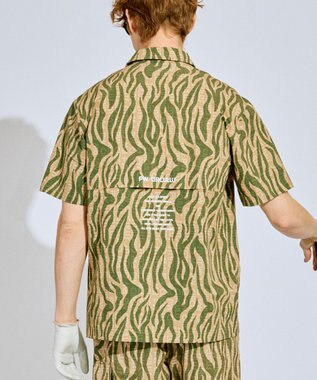 MEN】ストライプカモフラ メッシュポケットシャツ ゴルフ / PW