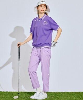 PW CIRCULUS 【WOMEN】ワッフルハーフジップポロ ゴルフウェア レディース パープル系