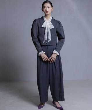 組曲 S 【組曲×setsuko sagittaire】kinakoスポンディッシュ ニットジャケット グレー系