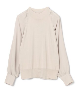 BEIGE， 【WEB限定・洗える】LECERF / 異素材ドッキングストレッチニット Greige