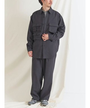 CRAFT STANDARD BOUTIQUE ポリエステルツイルポケッタブルシャツ Charcoal Gray