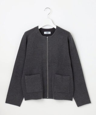J.PRESS LADIES 【洗える】BOUCLE ニット アウター スレート系