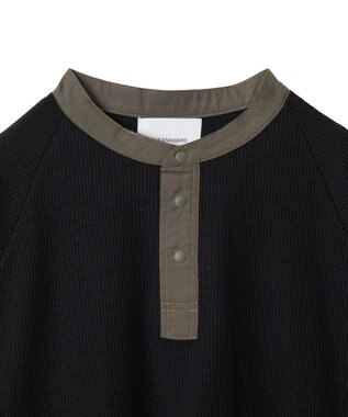 WEGO 【ユニセックス着用ITEM】ラグランヘンリーネックT ブラック