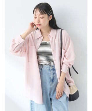 earth music&ecology ウ゛ィンテージボタンフロントポケットシャツ Light Pink