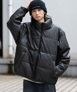 WEGO 【ユニセックス着用ITEM】PUパファーブルゾン ブラックその他