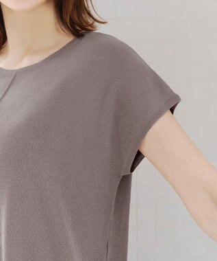 Tiaclasse 【新色追加】フレンチスリーブニットチュニック モカ