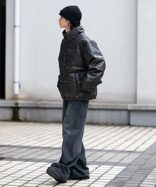 WEGO 【ユニセックス着用ITEM】PUパファーブルゾン ブラックその他