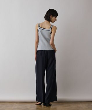 GRACE CONTINENTAL バイカラーリブニットトップ ブルー