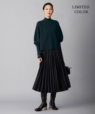 ICB L 【WEB限定カラーあり】 ソフトウールハイゲージ ハイネックニット パイングリーン系［WEB限定］