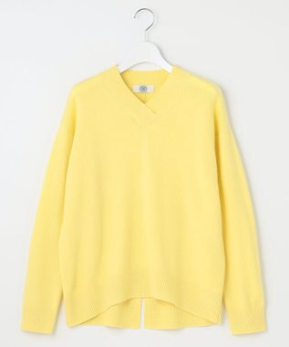 J.PRESS LADIES L 【洗える・WEB限定カラーあり】CASHMERE BLEND Vネック ニット イエロー系
