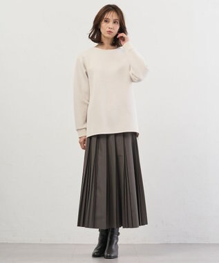 J.PRESS LADIES S ダンボールジャージー プルオーバー カットソー ライトベージュ系