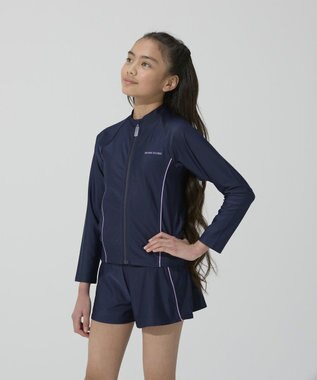 BEAMS SCHOOL 長袖フルZIPラッシュガード