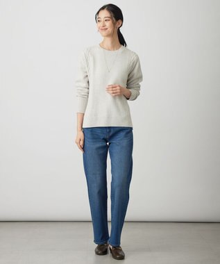 J.PRESS LADIES S 裏起毛ストレッチ デニム パンツ ユーズド系