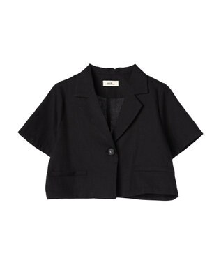 earth music&ecology リサイクルポリエステルブレンドショートシャツ Black