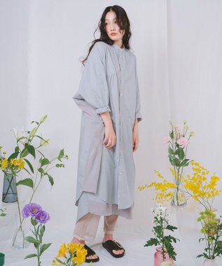 POLS CLIONE シャツワンピース グレイ