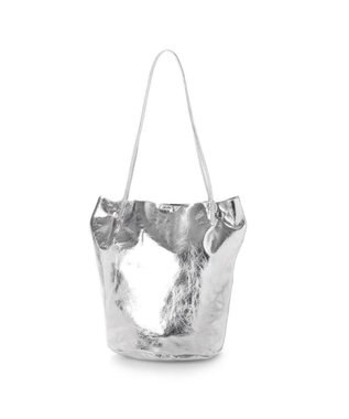 UNBILLION カシュカシュ cachecache / クラッシュメタリック肩入れバケツトートバッグ シルバー