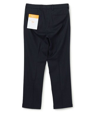 UNFILO MENS 【OCEANS 雑誌・web・YouTube 掲載】FLANNEL TOUCH 機能美パンツ スリム ネイビーストライプ