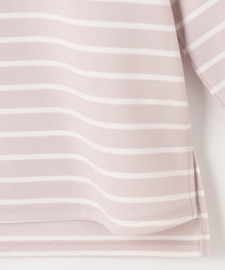 ANY SIS 【洗える】バックパール調ディテール カットソー ローズグレー×オフBD