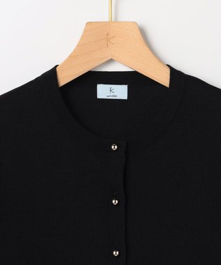 組曲 【先行予約】シアーニット5分袖 カーディガン ブラック系